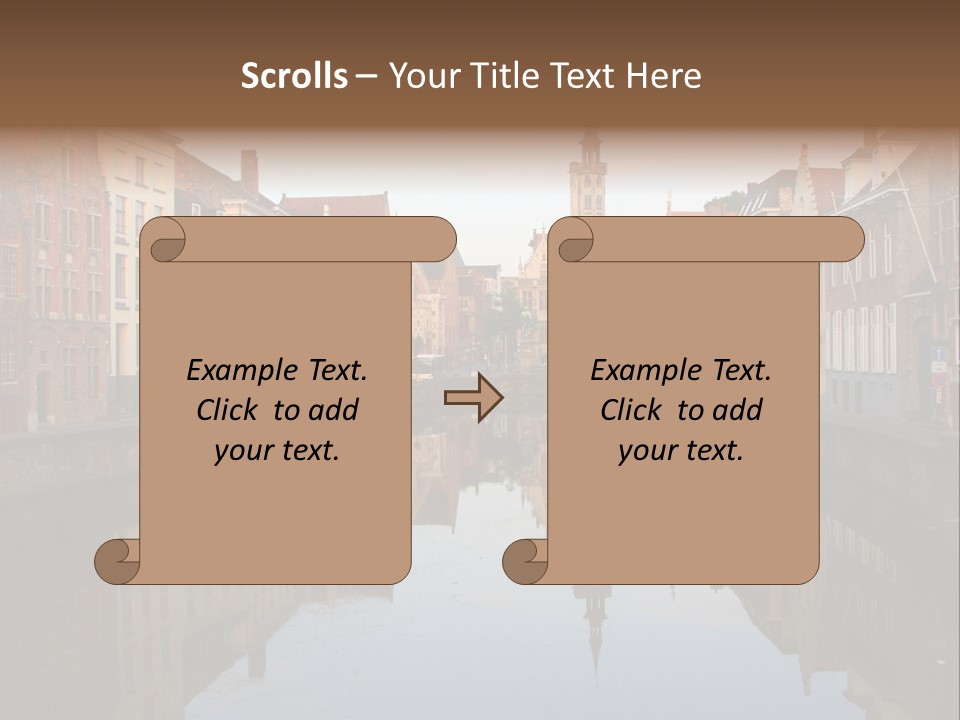 A River Running Through A City Next To Tall Buildings PowerPoint Template