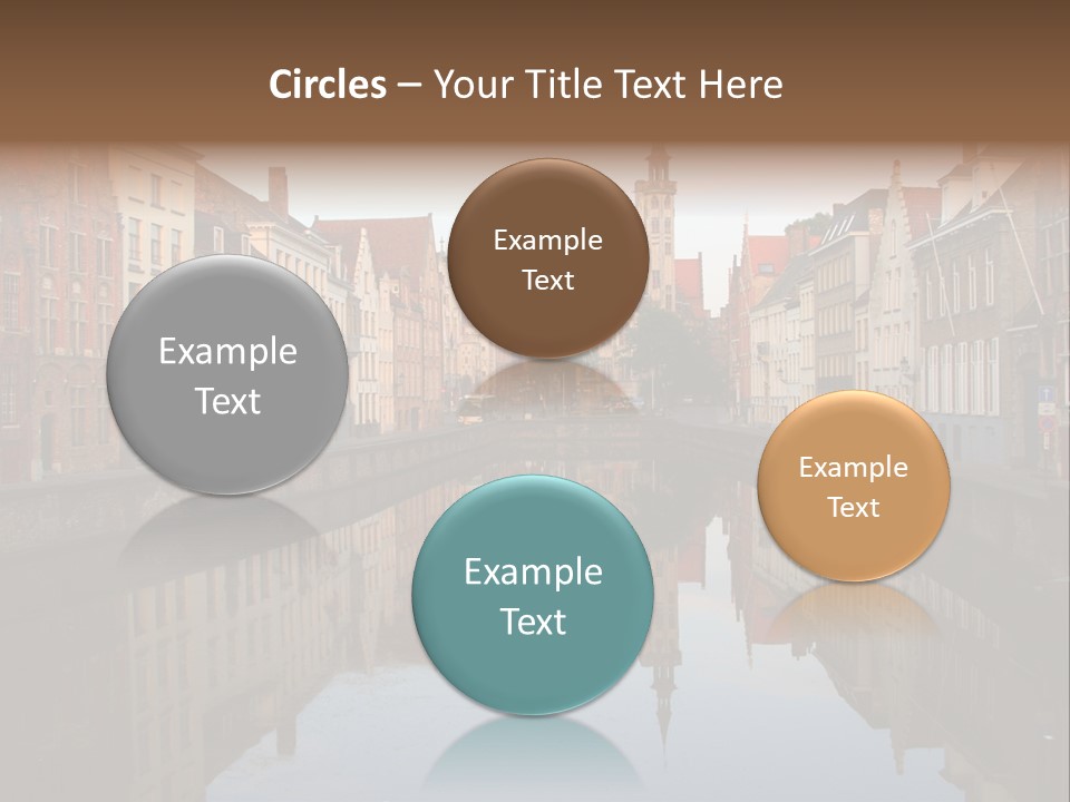 A River Running Through A City Next To Tall Buildings PowerPoint Template