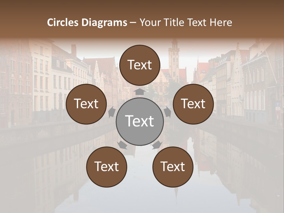 A River Running Through A City Next To Tall Buildings PowerPoint Template