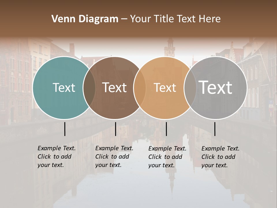 A River Running Through A City Next To Tall Buildings PowerPoint Template