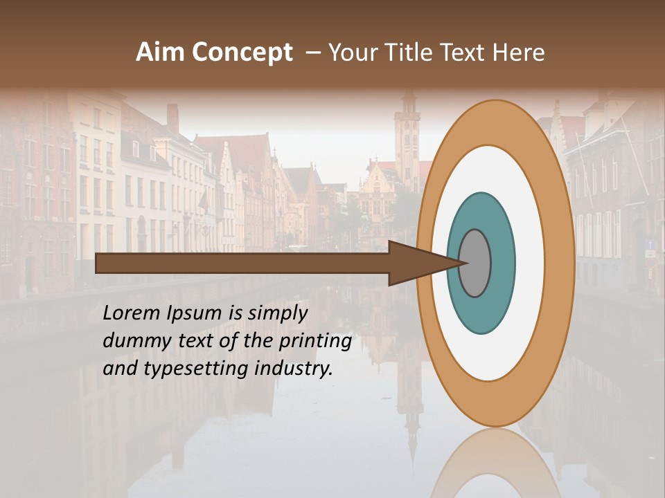 A River Running Through A City Next To Tall Buildings PowerPoint Template