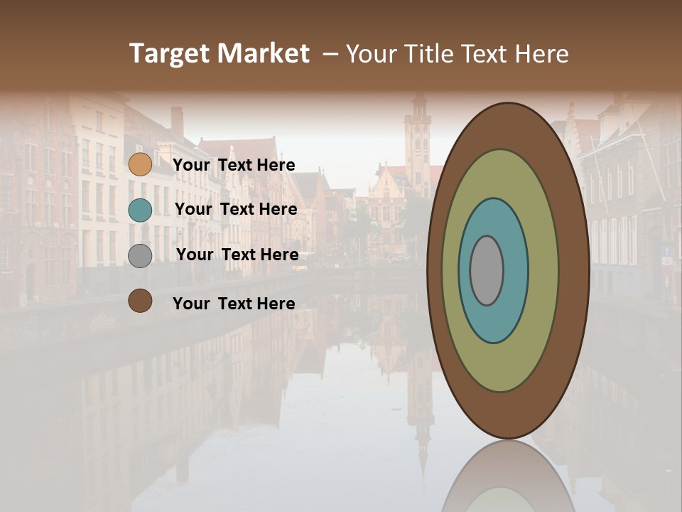 A River Running Through A City Next To Tall Buildings PowerPoint Template