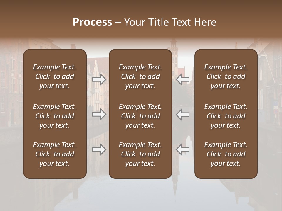 A River Running Through A City Next To Tall Buildings PowerPoint Template