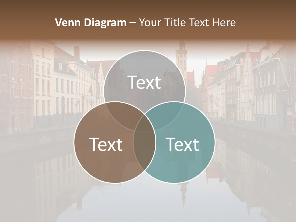 A River Running Through A City Next To Tall Buildings PowerPoint Template