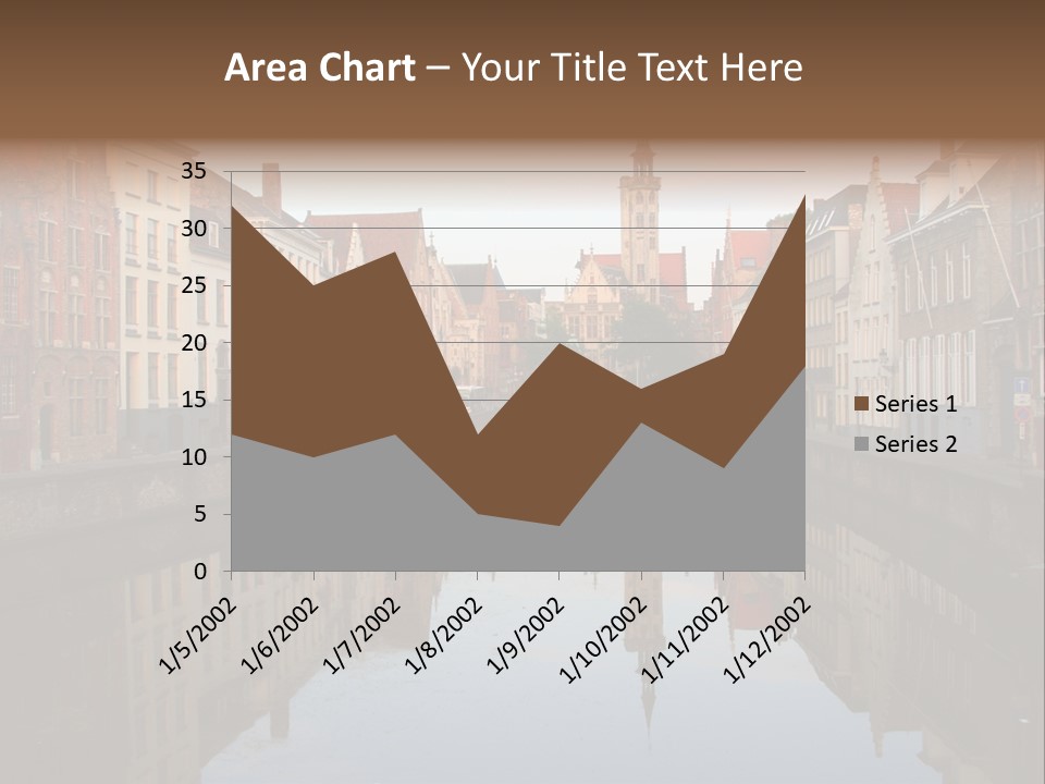 A River Running Through A City Next To Tall Buildings PowerPoint Template
