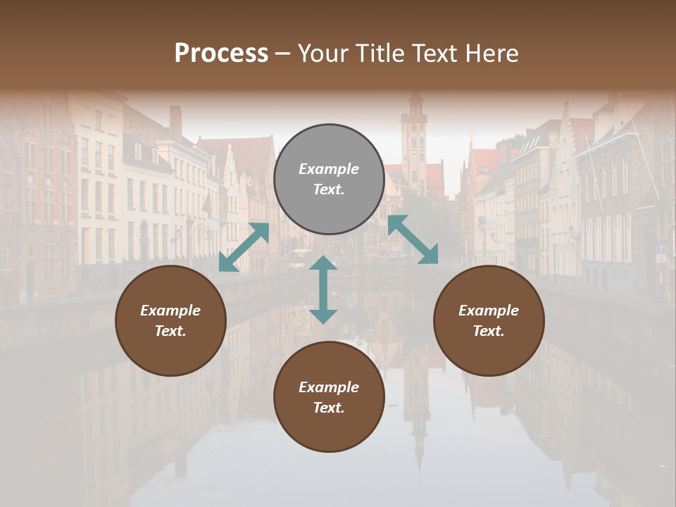 A River Running Through A City Next To Tall Buildings PowerPoint Template