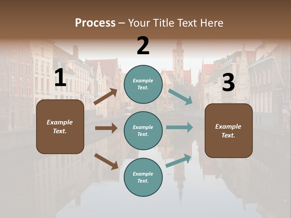 A River Running Through A City Next To Tall Buildings PowerPoint Template