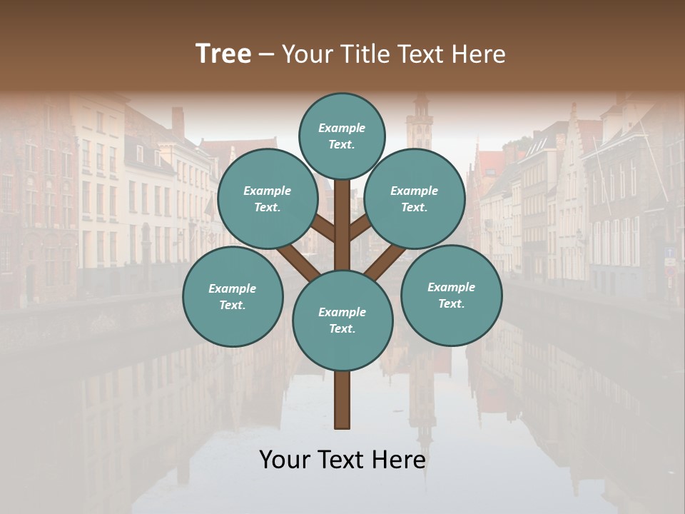 A River Running Through A City Next To Tall Buildings PowerPoint Template