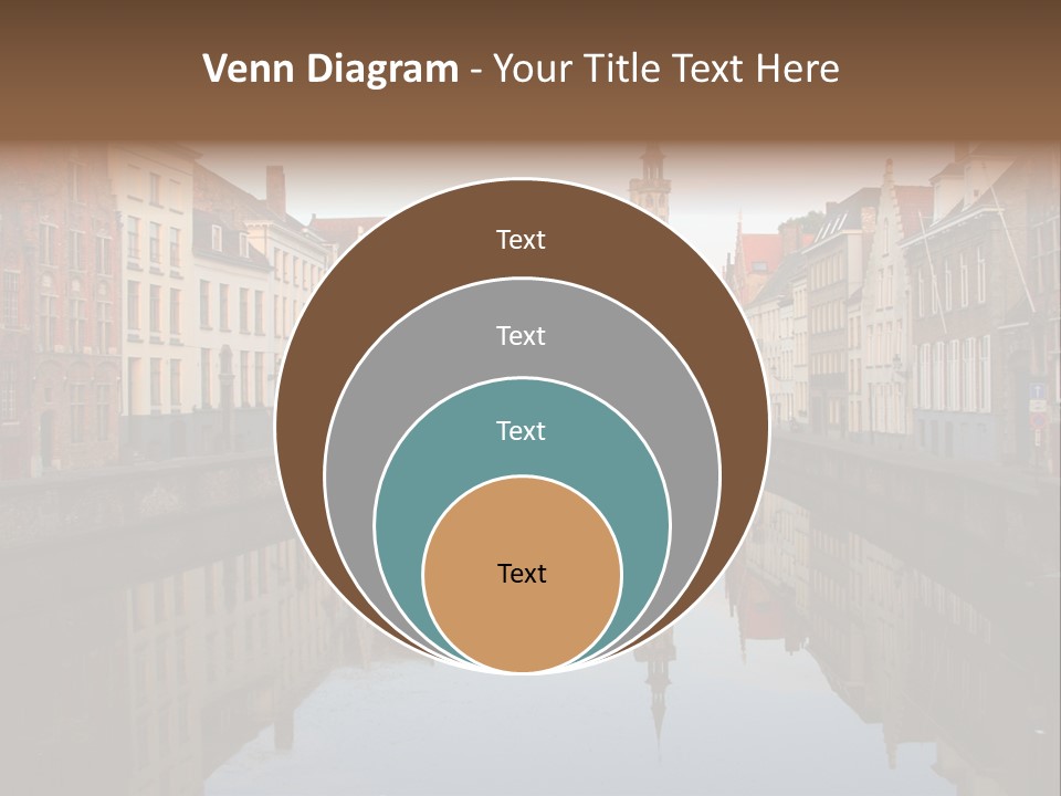 A River Running Through A City Next To Tall Buildings PowerPoint Template