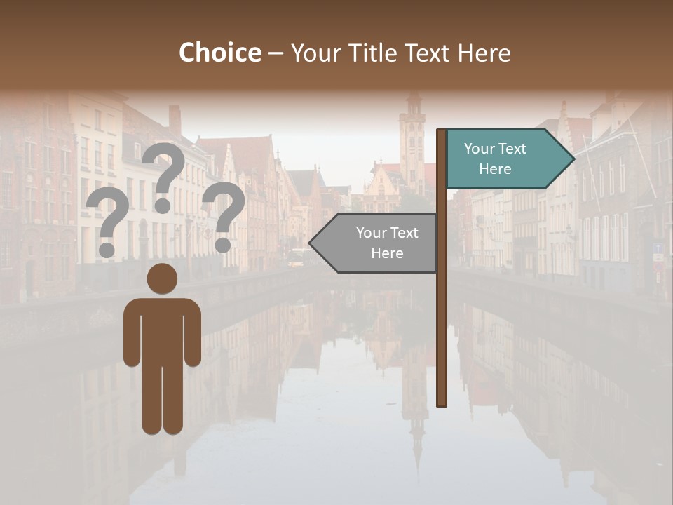 A River Running Through A City Next To Tall Buildings PowerPoint Template