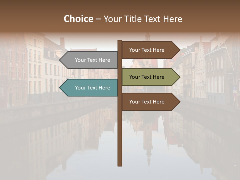 A River Running Through A City Next To Tall Buildings PowerPoint Template