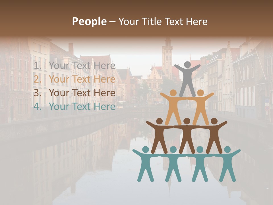 A River Running Through A City Next To Tall Buildings PowerPoint Template