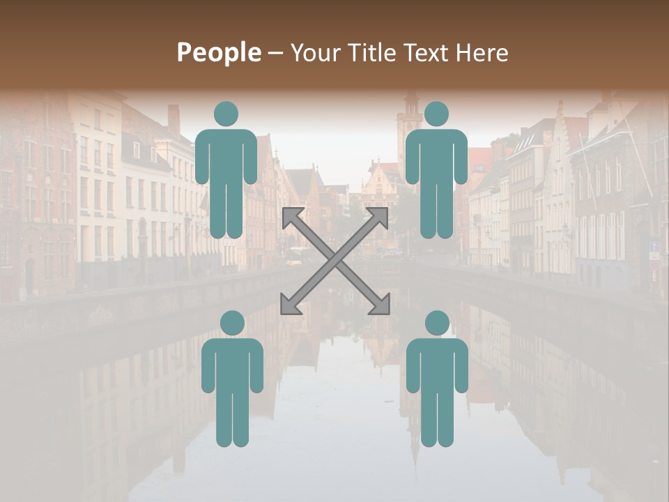 A River Running Through A City Next To Tall Buildings PowerPoint Template