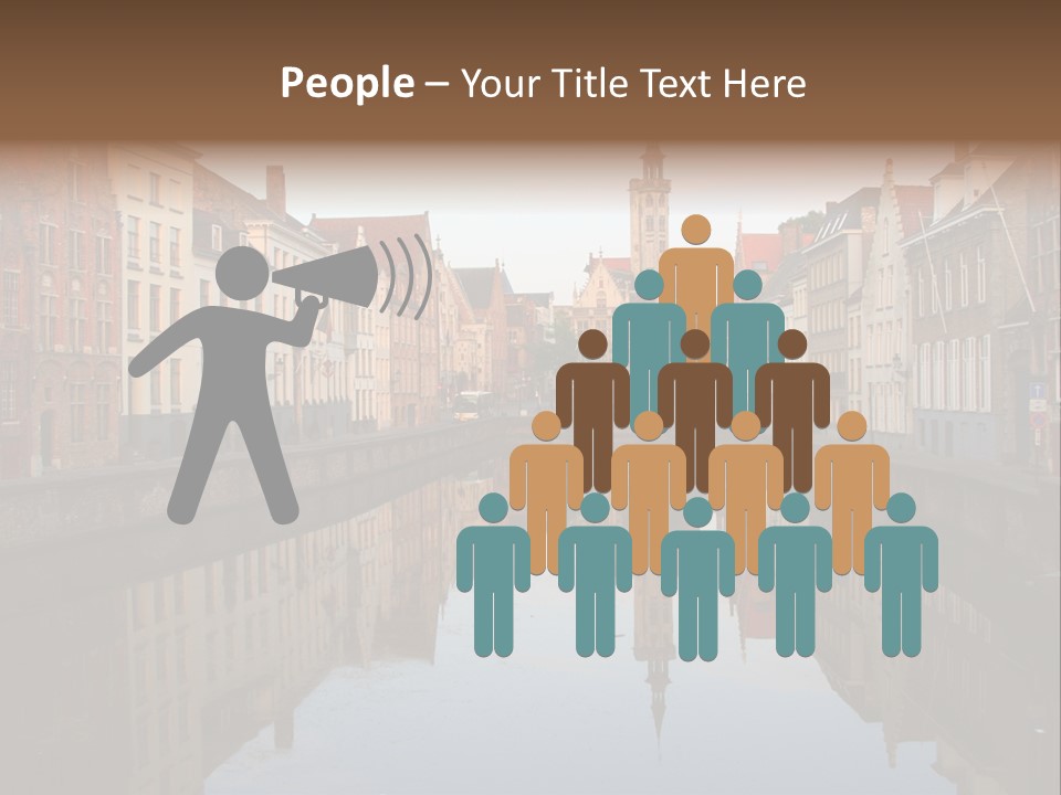 A River Running Through A City Next To Tall Buildings PowerPoint Template