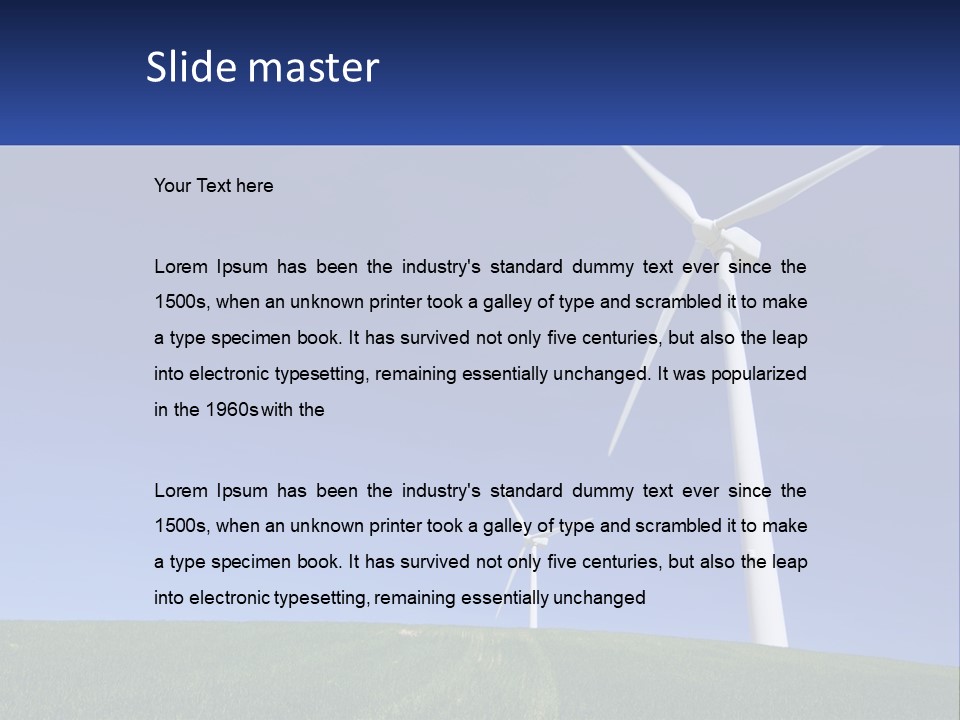 A Group Of Windmills In A Green Field PowerPoint Template