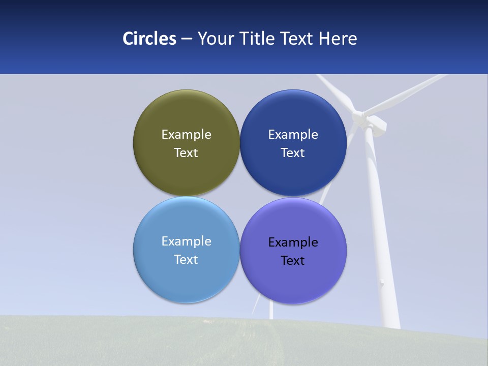 A Group Of Windmills In A Green Field PowerPoint Template
