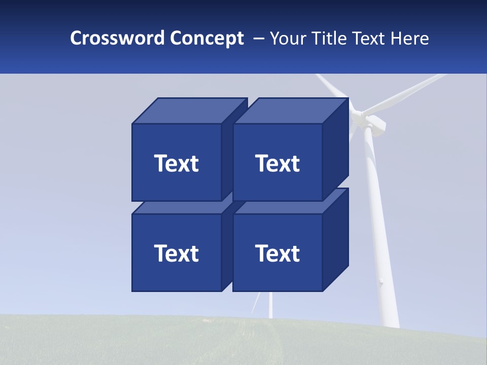 A Group Of Windmills In A Green Field PowerPoint Template