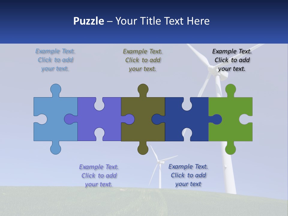 A Group Of Windmills In A Green Field PowerPoint Template