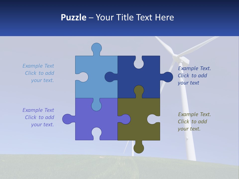 A Group Of Windmills In A Green Field PowerPoint Template