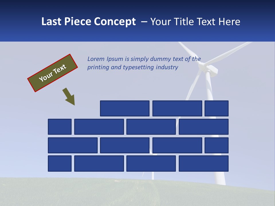 A Group Of Windmills In A Green Field PowerPoint Template