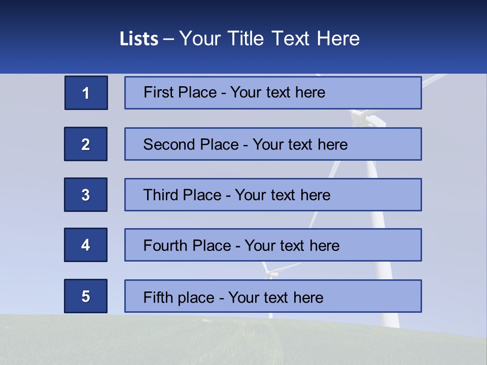 A Group Of Windmills In A Green Field PowerPoint Template