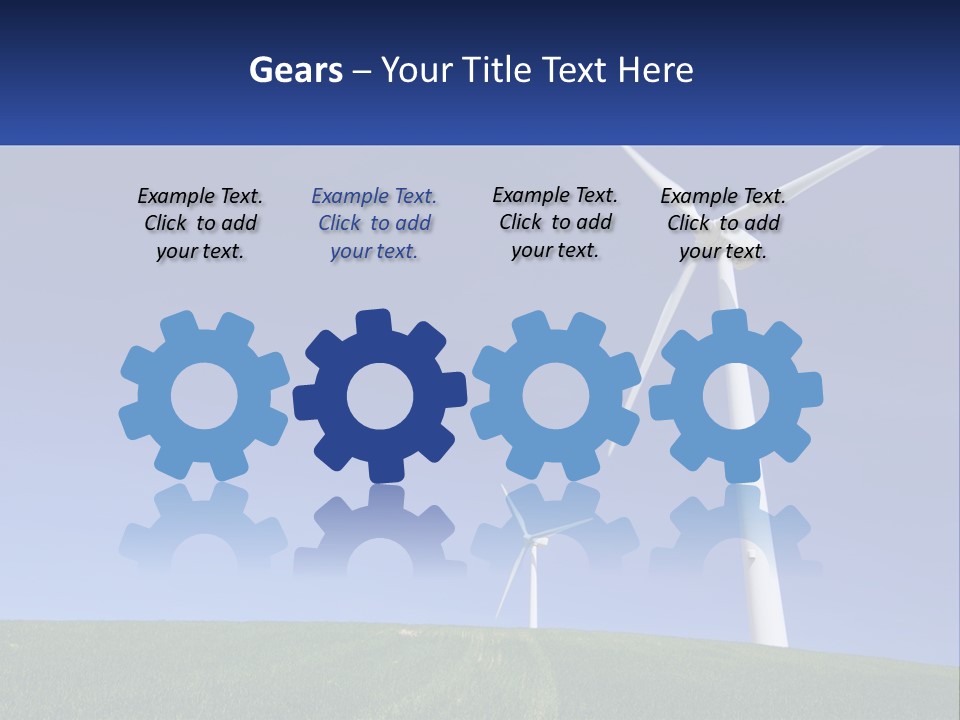 A Group Of Windmills In A Green Field PowerPoint Template