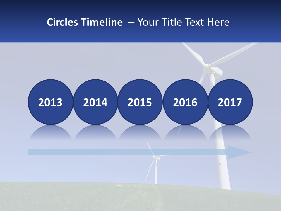 A Group Of Windmills In A Green Field PowerPoint Template