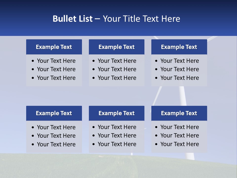 A Group Of Windmills In A Green Field PowerPoint Template