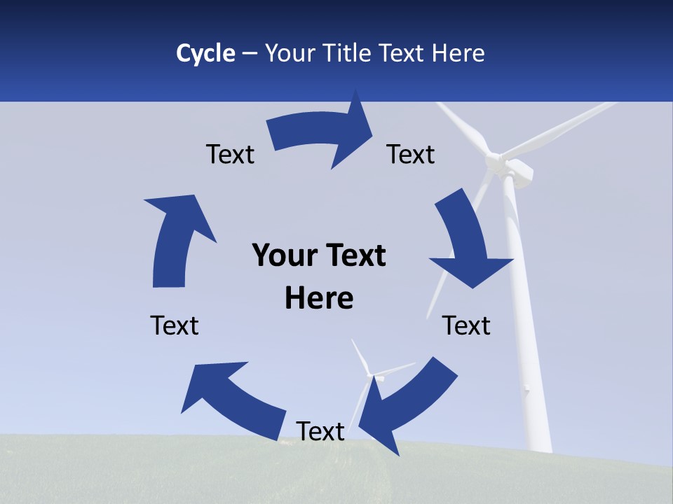 A Group Of Windmills In A Green Field PowerPoint Template