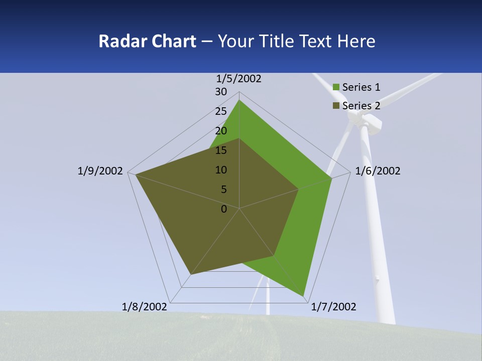 A Group Of Windmills In A Green Field PowerPoint Template