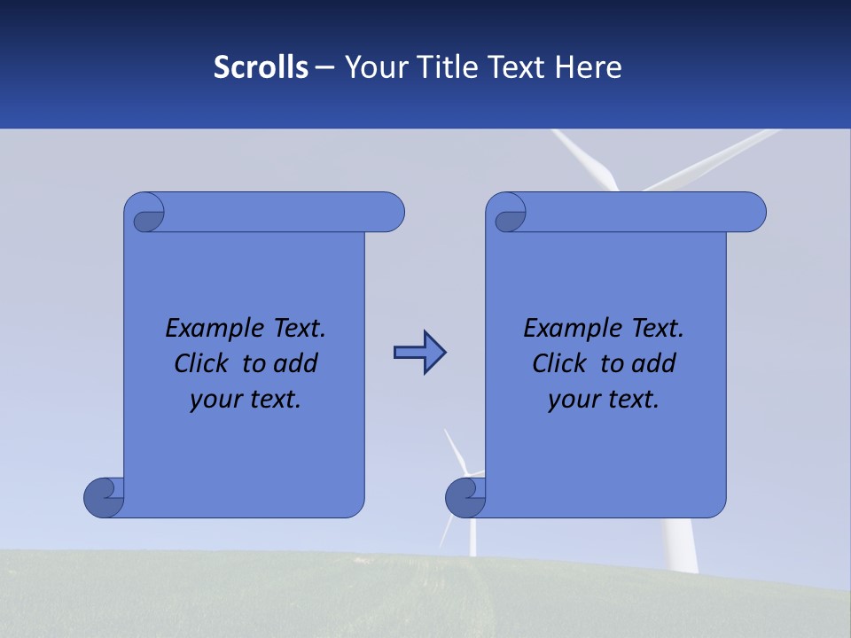 A Group Of Windmills In A Green Field PowerPoint Template