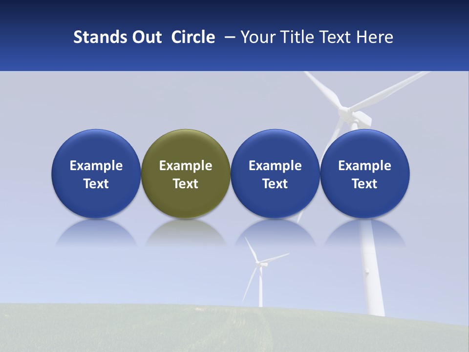 A Group Of Windmills In A Green Field PowerPoint Template