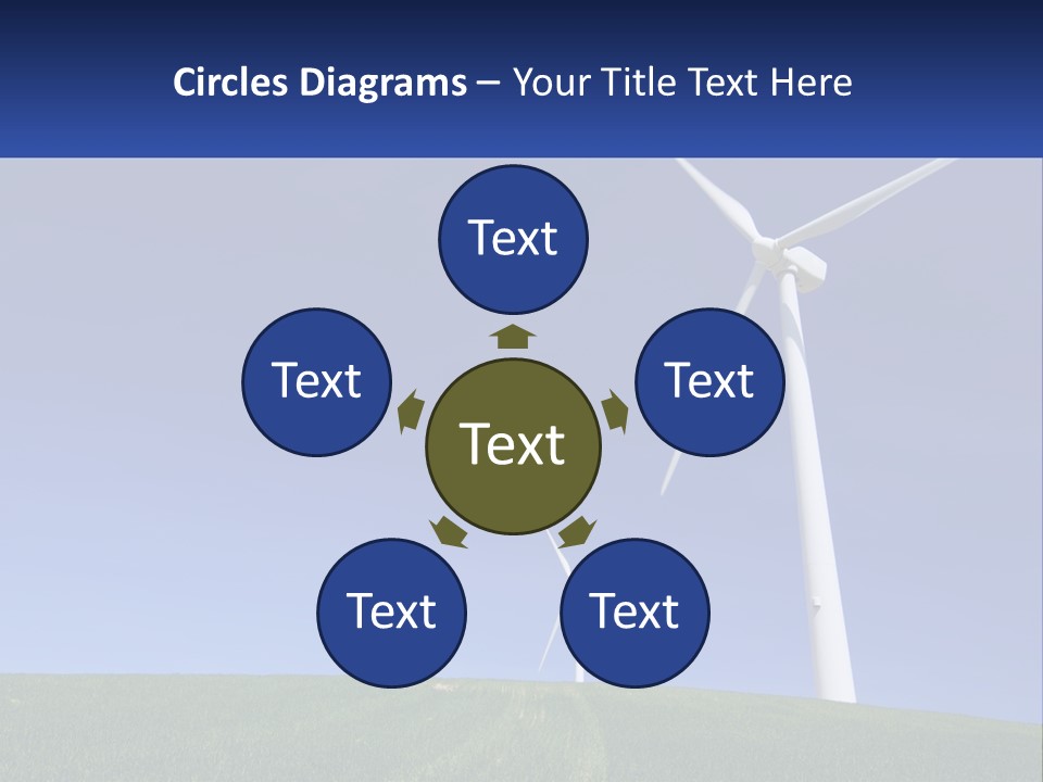 A Group Of Windmills In A Green Field PowerPoint Template