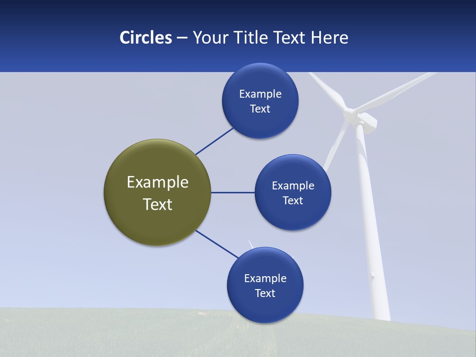 A Group Of Windmills In A Green Field PowerPoint Template