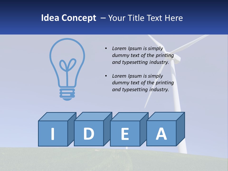 A Group Of Windmills In A Green Field PowerPoint Template