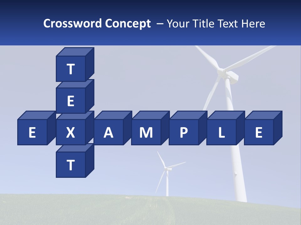 A Group Of Windmills In A Green Field PowerPoint Template