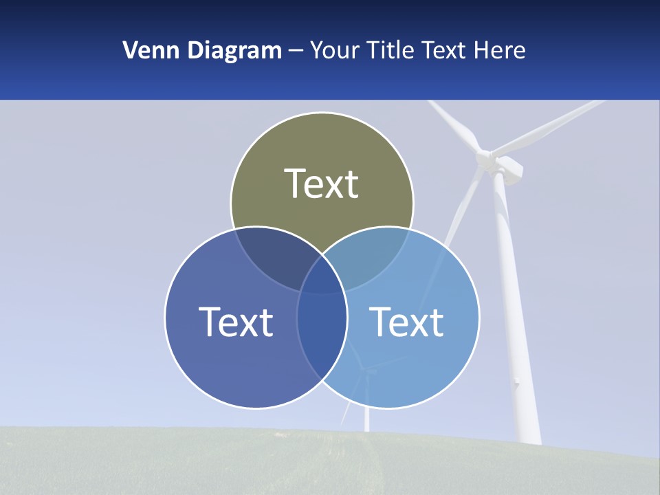 A Group Of Windmills In A Green Field PowerPoint Template