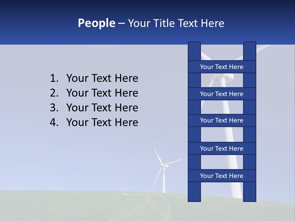 A Group Of Windmills In A Green Field PowerPoint Template