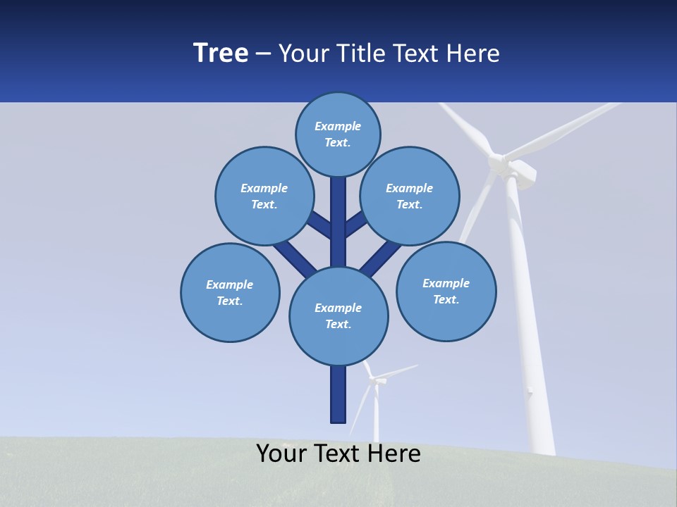A Group Of Windmills In A Green Field PowerPoint Template