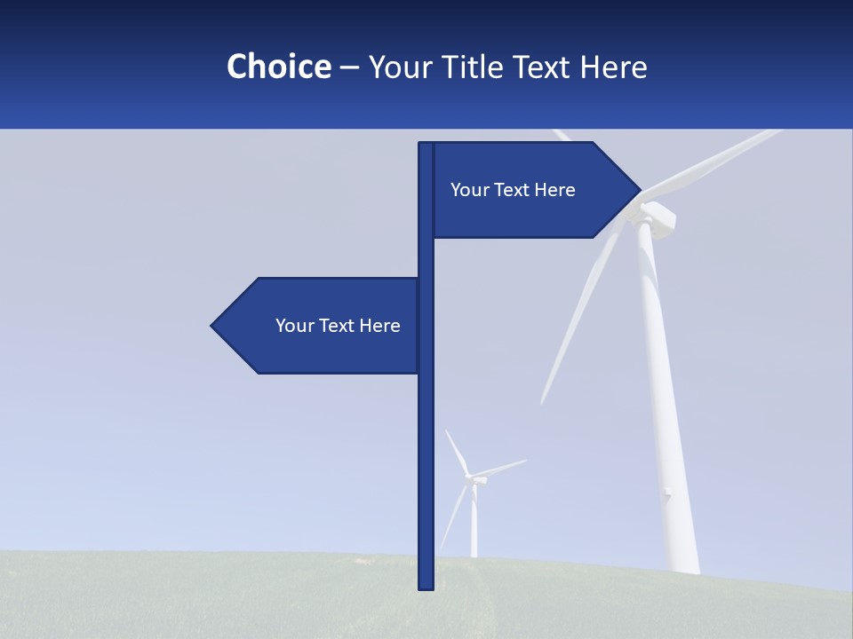 A Group Of Windmills In A Green Field PowerPoint Template