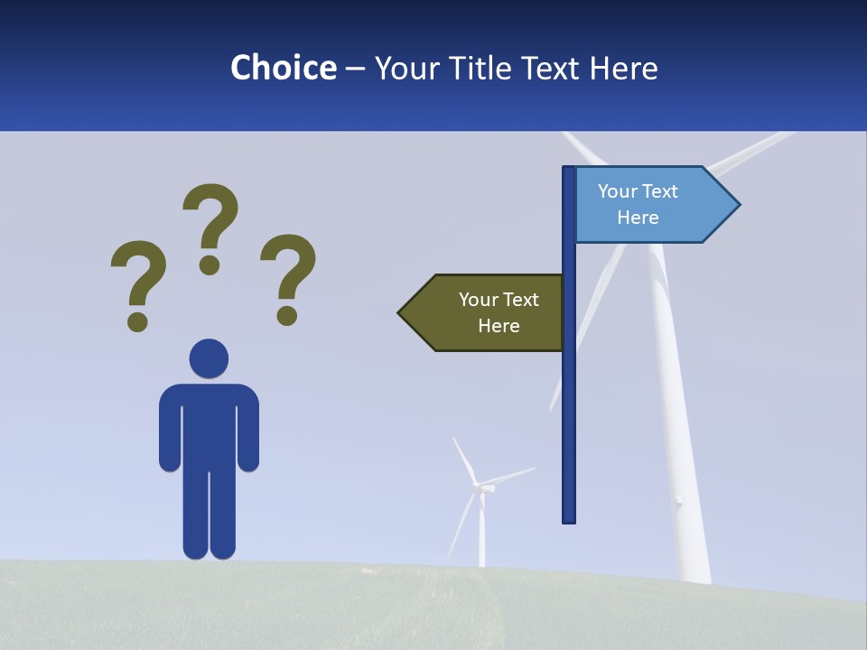 A Group Of Windmills In A Green Field PowerPoint Template