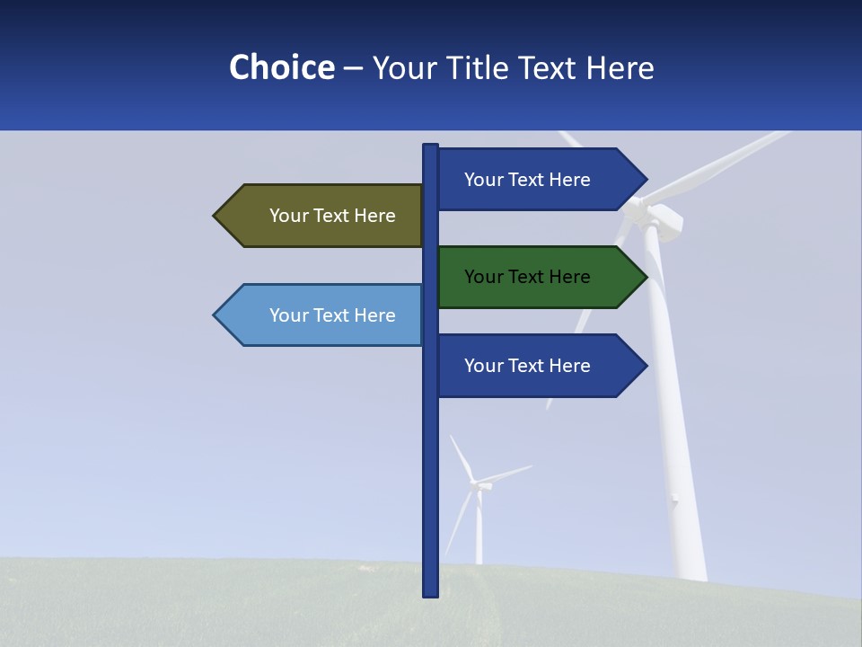 A Group Of Windmills In A Green Field PowerPoint Template