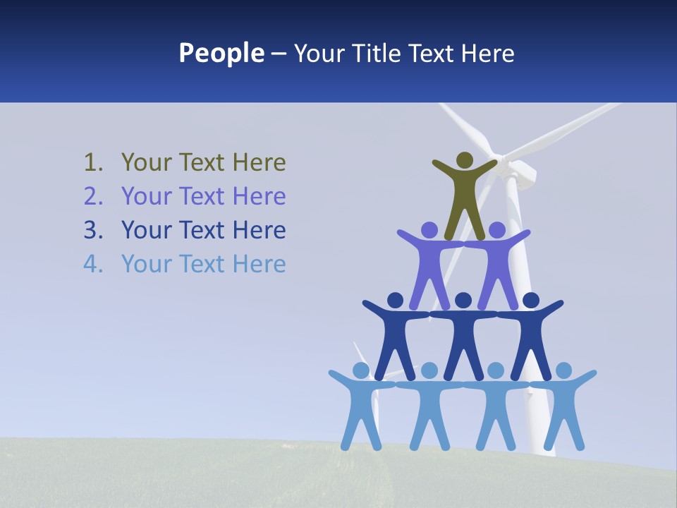 A Group Of Windmills In A Green Field PowerPoint Template