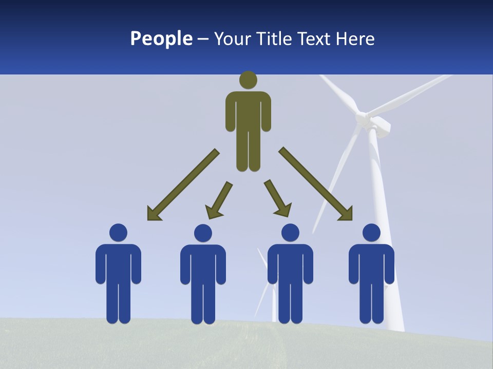 A Group Of Windmills In A Green Field PowerPoint Template