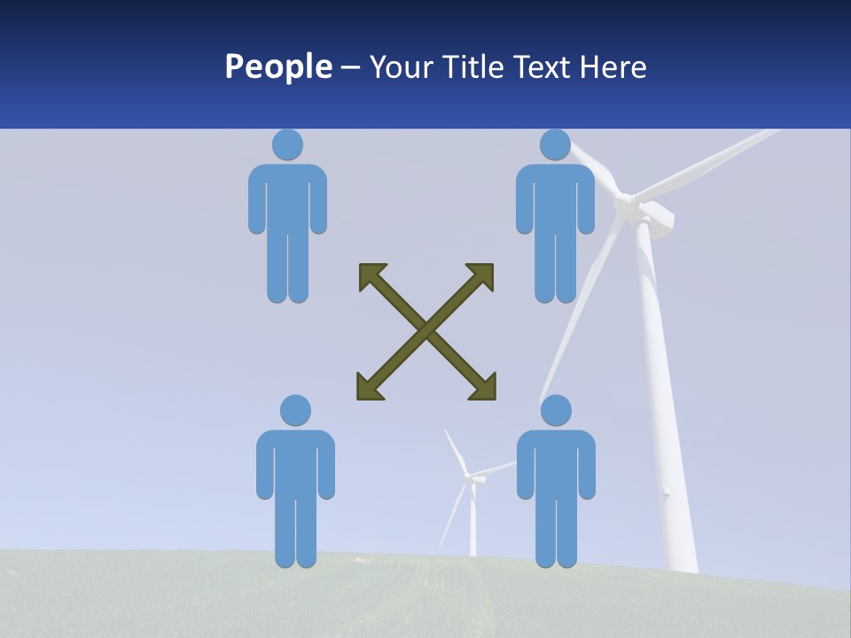A Group Of Windmills In A Green Field PowerPoint Template