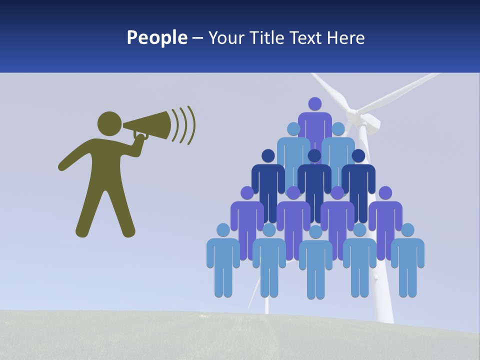 A Group Of Windmills In A Green Field PowerPoint Template