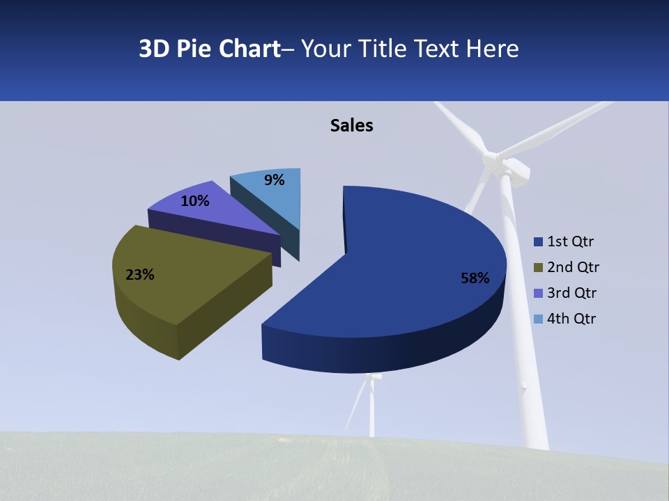 A Group Of Windmills In A Green Field PowerPoint Template