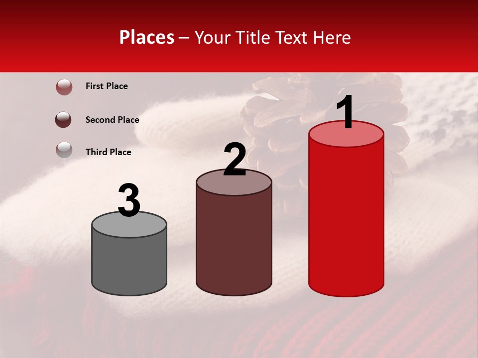 A Knitted Hat With A Pine Cone On Top Of It PowerPoint Template