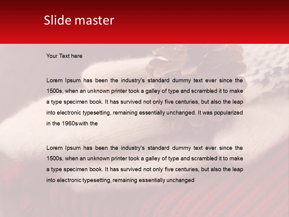 A Knitted Hat With A Pine Cone On Top Of It PowerPoint Template