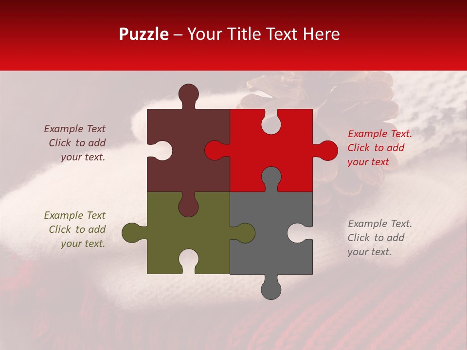 A Knitted Hat With A Pine Cone On Top Of It PowerPoint Template